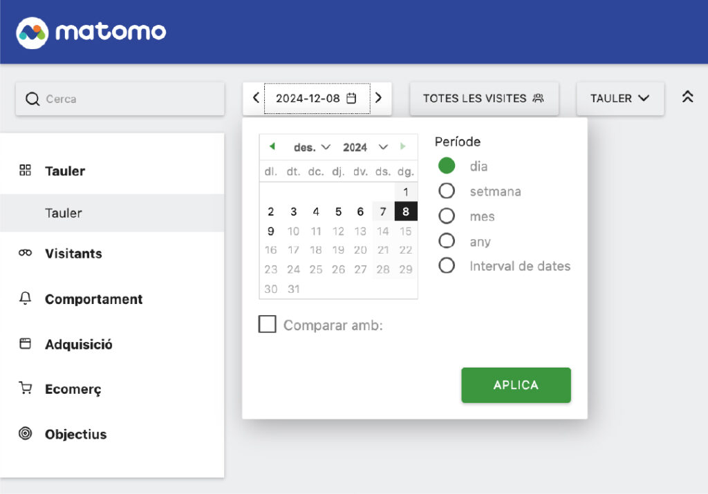 Manual de Matomo: com mantenir les analítiques al dia 3